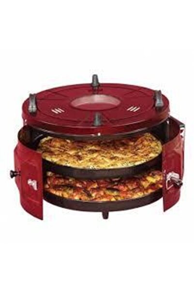 Uğur Xx-179 Çift Tepsili (45 Cm Standart ) Önden Camlı Yuvarlak Davul Fırın Bordo