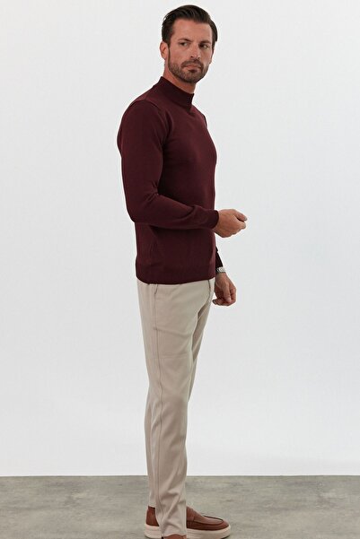 Livio Ferri Ανδρικό πλεκτό πουλόβερ με λεπτή εφαρμογή - μισό ζιβάγκο