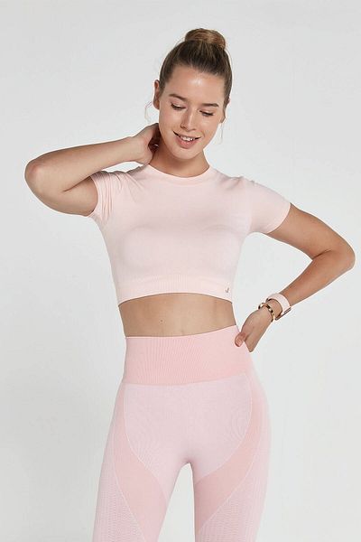 Jerf Captiva Soft Textured & Flexible Crop Top Pink