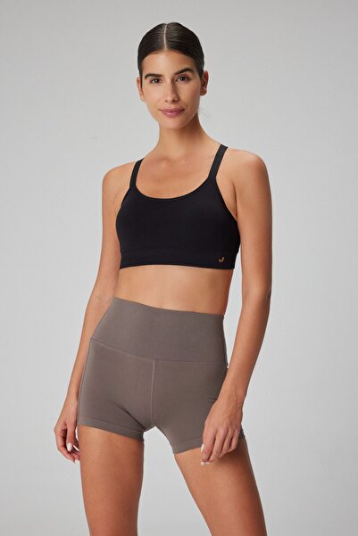 Jerf Bauru Toparlayıcı, Sırt Çarpraz Askılı Kaplı Büstiyer Siyah