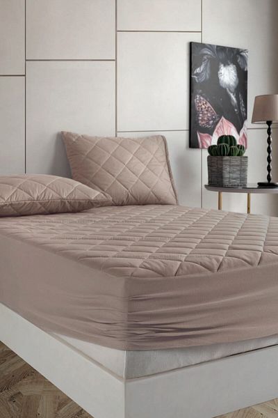 Bella Benita Formeya, farbenfrohes, gestepptes Spannbettlakenset aus 100 % elastischer Baumwolle (inkl. 2 Kissenschoner)