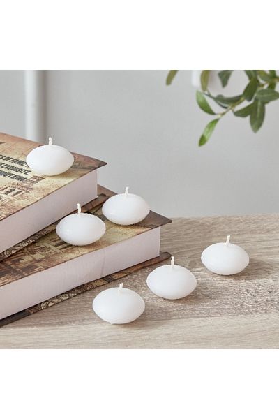 Home Box Qara 6-Piece Vanilla Floating Candle Set - 9x13.5x2.5 cm