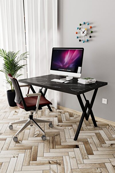 Evdemo Parla Çalışma Masası Siyah Mermer