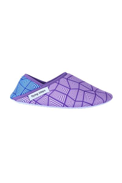 Flyingsteps Papuci de interior cu talpă anti-alunecare cu imprimeu Bab&Ter pentru femei Pantofi de acasă Panduf 9011