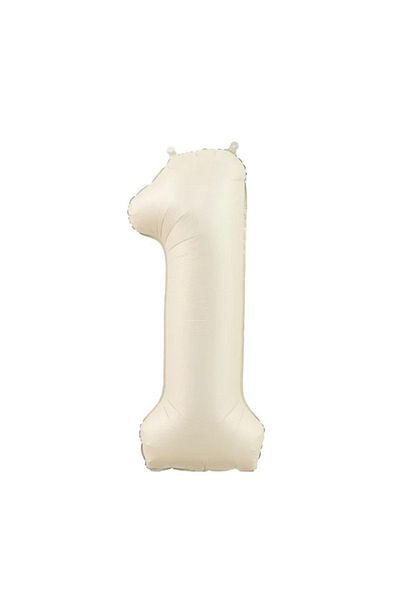 Öztürkpartievi 1 Year Old Satin Cream Color Number Foil Balloon