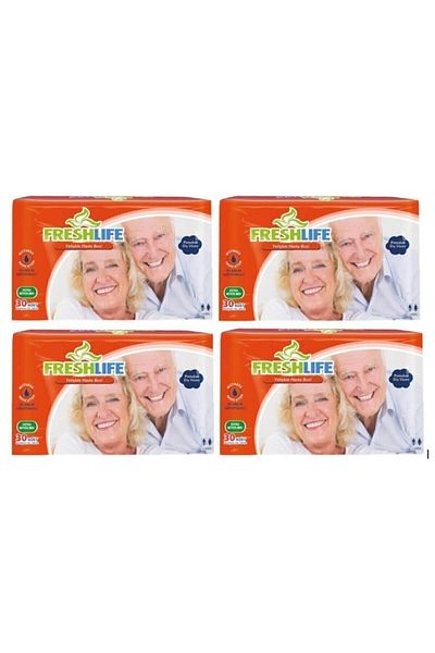 Freshlife Adult Patient Diapers Xl Extra Large Size 4 Pack (120 Pcs)