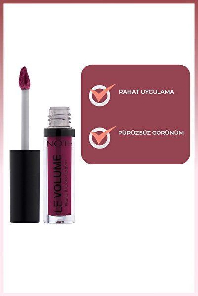 NOTE Le Volume Plump & Care Lipgloss Nemlendirici Dudak Parlatıcısı - 09 Love Whisper - Mor