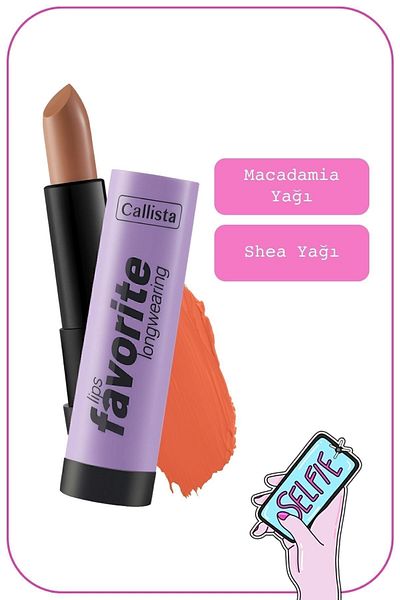 Callista Lips Favorite Longwearing Lipstick 307 Coffee With Cream - Nude