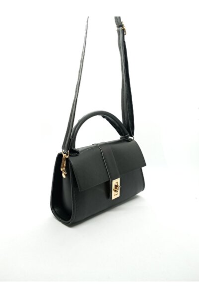 AWOSA Siyah Sade Mekanizmalı Günlük Düz Kibar El Omuz Çanta