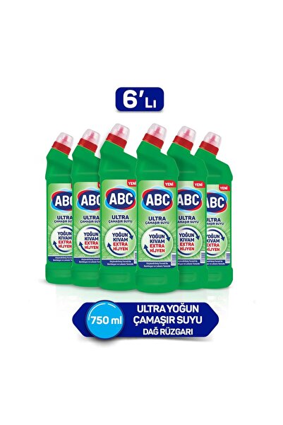 ABC Ultra Çamaşır Suyu 750 ml Dağ Ferağlığı 6'lı Paket