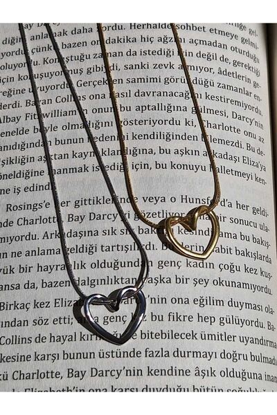 FOR YOU TAKI by Ezgi قلادة نسائية بعقدة قلب من الفولاذ / قلادة مضادة للتشويه ومضادة للحساسية