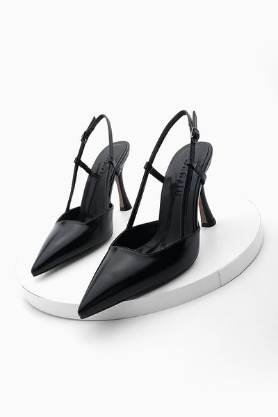 Marjin Damen-Abendkleid mit spitzer Zehenpartie und dünnem Absatz, klassische Schuhe mit Absatz, Reney Schwarz