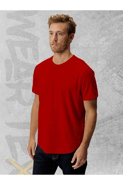 WEARTEX تي شيرت بقصة ضيقة بيضاوية للجنسين - عادي غير مطبوع