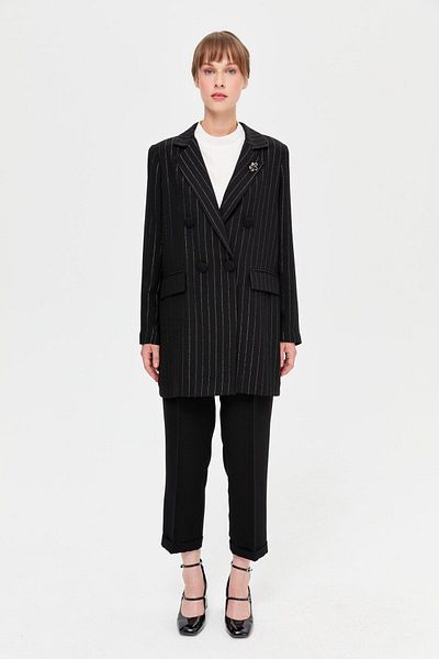 Esswaap Black Double-Breasted Trousers Set