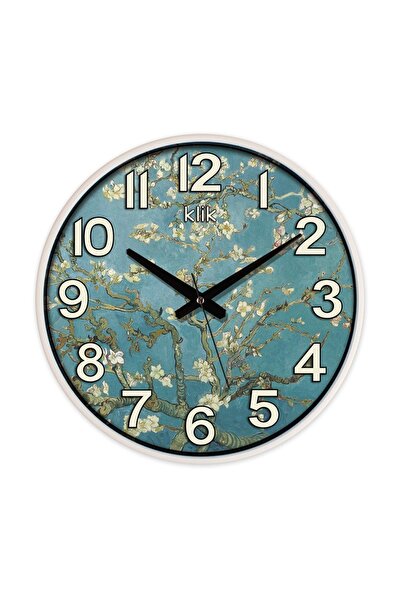 Klik فان جوخ - ساعة حائط بسيطة بأزهار اللوز