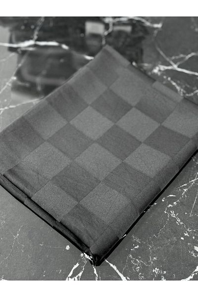 hijabchi Imported Checkerboard Pattern Silky Jacquard Shawl Premium Quality - Black