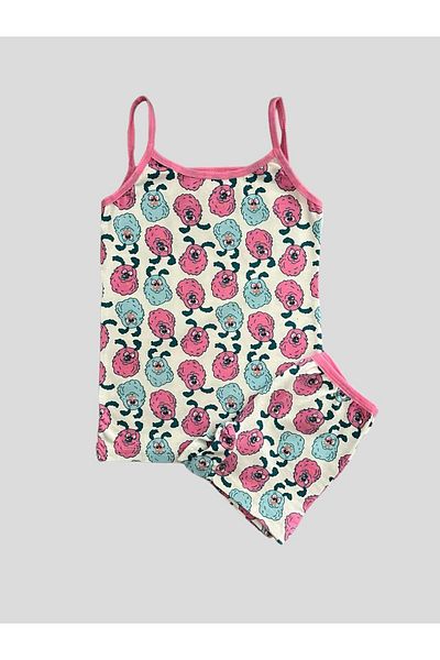 elmas kids Girl's Cotton White Cute Figure Patterned Athlete Boxer Set