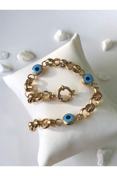 Çelik Nç Aksesuar Nazar Boncuklu Bileklik