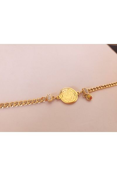 Anatolia Hz. Solomon's seal peace, happiness, money number sequence steel bracelet