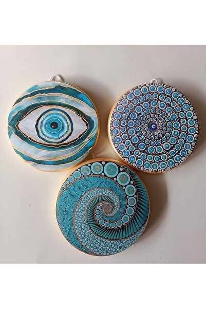 ZeyMin Art Nazarlık Temalı 3 lü Duvar Süsü
