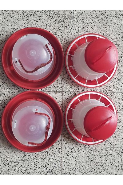 NURDAĞ HIRDAVAT Chick Food Bowl 2 Pieces 1.3 kg Chick Water Bowl 2 Pieces 1.3 Lt