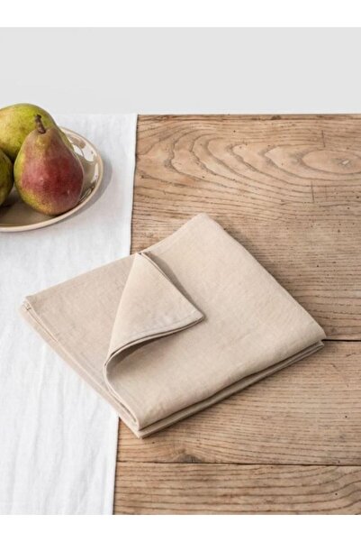 HOME ART ATELIER hand made 6'lı Doğal Keten Amerikan Servis / Peçete Boho Sty...