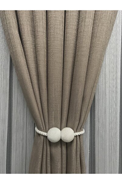 Erdoğanlar Koza Mıknatıslı Ip Sarım Perde Mandalı Krem Perde Tokası Perde Aksesuarı