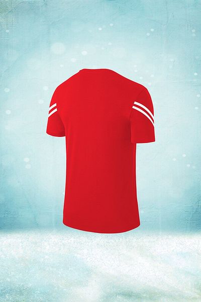 POSEIDON STORM Мъжка спортна тениска с кръгло деколте, червена, Dri-fit, без принт, размер S-3xl