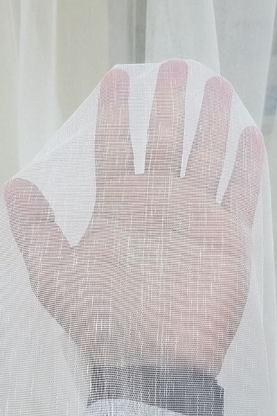 RÜYAPER Silk Linen Thin Pleat 1/3 Sewing Tulle Curtain