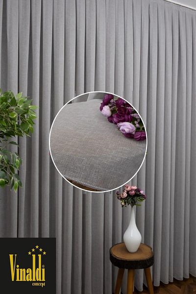 Vinaldi Rüyaper New Season Gray Natural Linen Tulle Curtain Suitable for Every Room Does Not Want Ironing Frequent Pleated