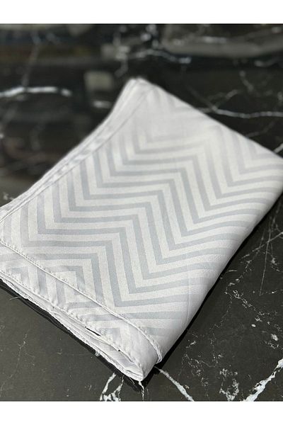 hijabchi Imported Zigzag Pattern Silky Jacquard Shawl Premium Quality - Light Gray