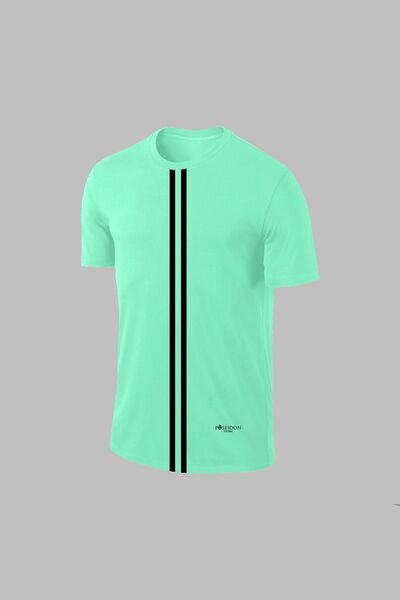 POSEIDON STORM Ανδρικό μπλουζάκι Water Green Dri-Fit Oversize - Άνετο για πεζοπορία και τζόκινγκ (4XL- 10XL)
