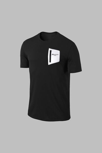 POSEIDON STORM Ανδρικό μαύρο μπλουζάκι Dri-fit Oversize - Κοντό μανίκι, 4XL-10XL (Μέγεθος)