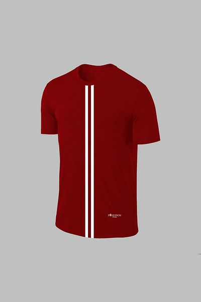 POSEIDON STORM Мъжка бордо тениска Dri-fit - голям размер, обикновена яка, къс ръкав (4XL-10XL)