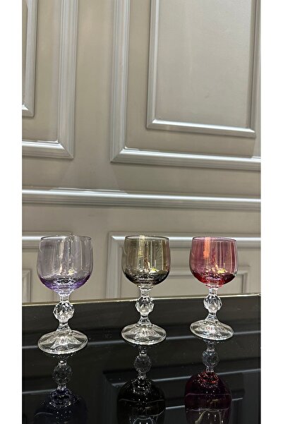 Bohemia Kristal Renkli Kahve Yanı Su Bardağı