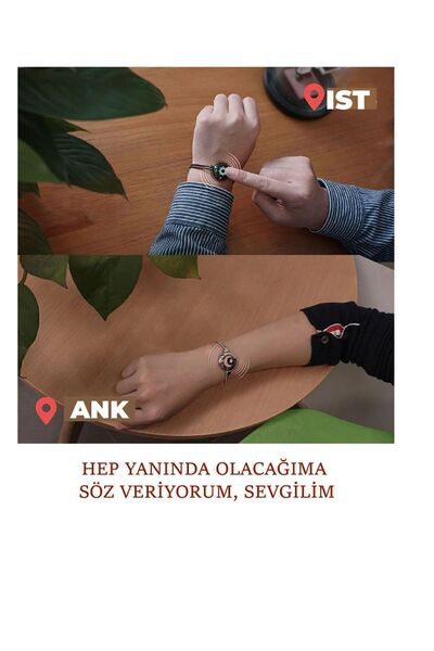 Totwoo Mesafe Bilekliği - Akıllı Dokunmatik Sevgililer Bilekliği