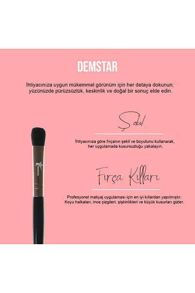 Demstar Στρογγυλή βούρτσα μακιγιάζ Concealer High Hold - Επαγγελματική βούρτσα μακιγιάζ, High End Series No:8