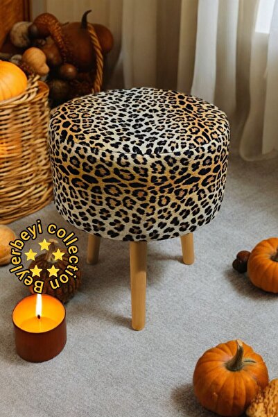 BEYLERBEYİ Coco Puf, düz kumaş,3 Ayak,oturma Odası, Makyaj Masası Pufu