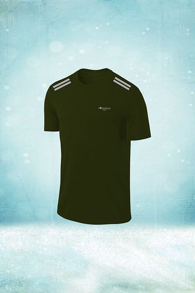 POSEIDON STORM Мъжка тениска с кръгло деколте, цвят каки, от Dri-Fit материя, за туризъм и бягане (4XL-10XL)