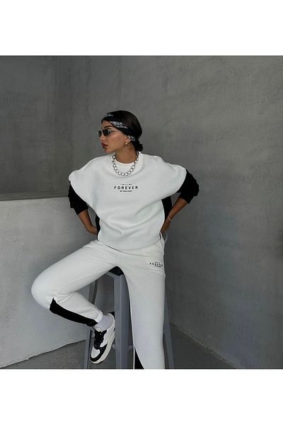 İLKCET MODA طقم بدلة رياضية نسائية - قطعة علوية وسفلية