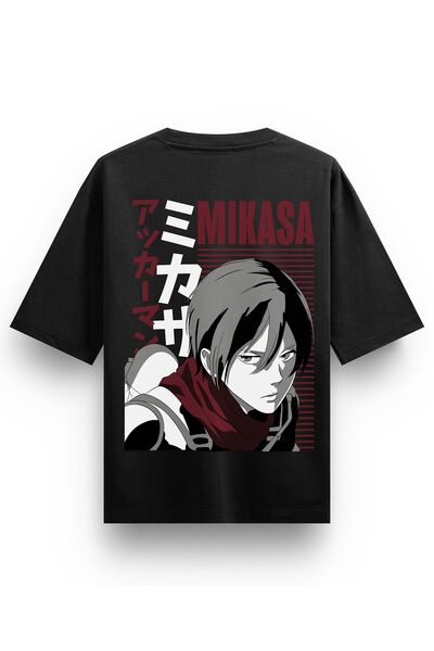 Freeyez Tricou oversize din bumbac cu imprimeu pe spate și față Attack On Tit...