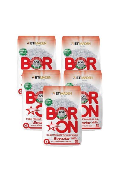 Boron Doğal Mineralli Temizlik Ürünü Beyazlar Için 4 Kg X 5 Adet