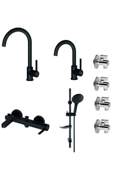 GPD Gildo Black Armature Faucet Battery Bathroom Set Mtl165-s Mbb165-s Mte165-s Dst57-s