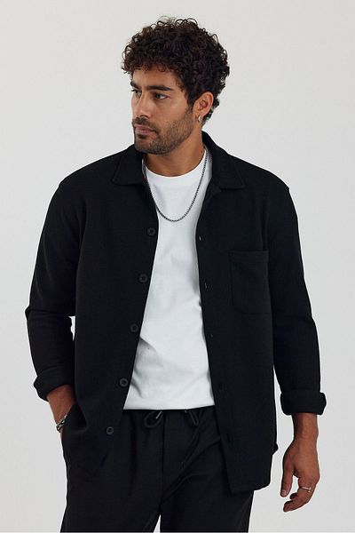 İLKCET MODA Ανδρικό πουκάμισο - Μακρυμάνικο, Υφαντό Βασικό Μοντέλο
