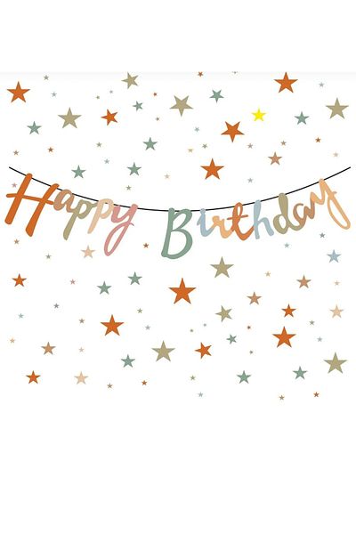 Öztürkpartievi Ρετρό μπανέλα με μικτό χρώμα Happy Birthday
