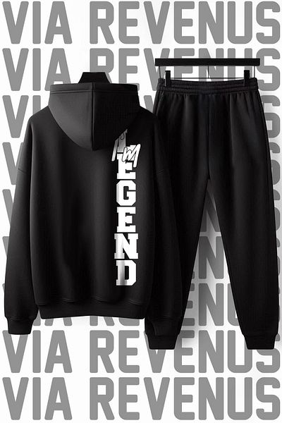 Vordevia I'M Legend / I'M Legend Printed Unisex Wide Fit Soft Fabric Hooded Tracksuit Set