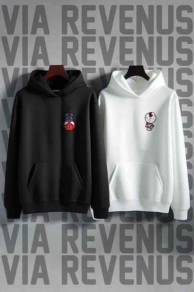Vordevia Printed Oversize Lover Combination Sweatshirt
