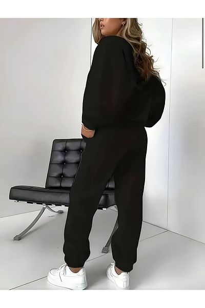trendgar Μαύρο Σετ φόρμας Unisex - Flat Cut