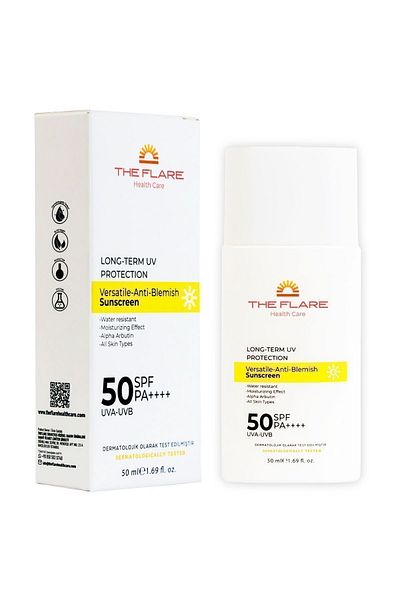 The Flare Health Care High Protection Filtered Sunscreen - 50 Spf+, Anti-Blemish, 50 ml