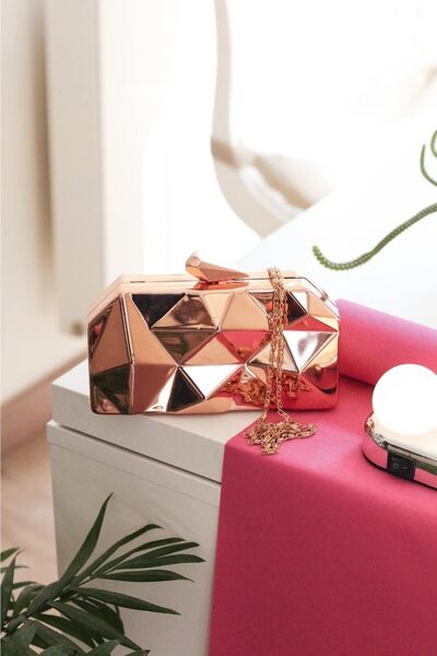 GP GUES POLO Gold Metal Women's Evening Dress Bag